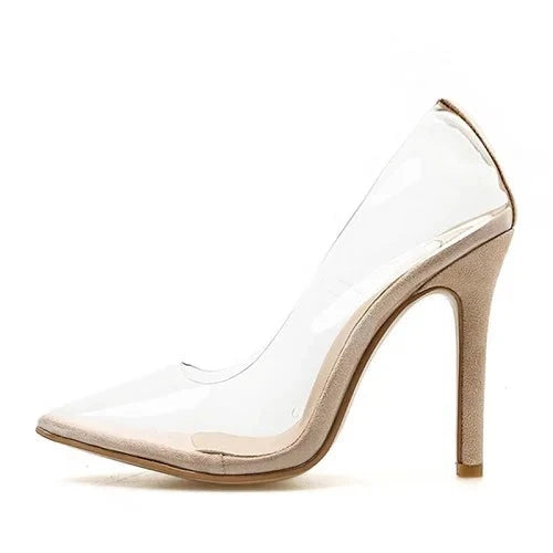 Transparent Pointed Toes High Heels Pumps - Divawearfashion