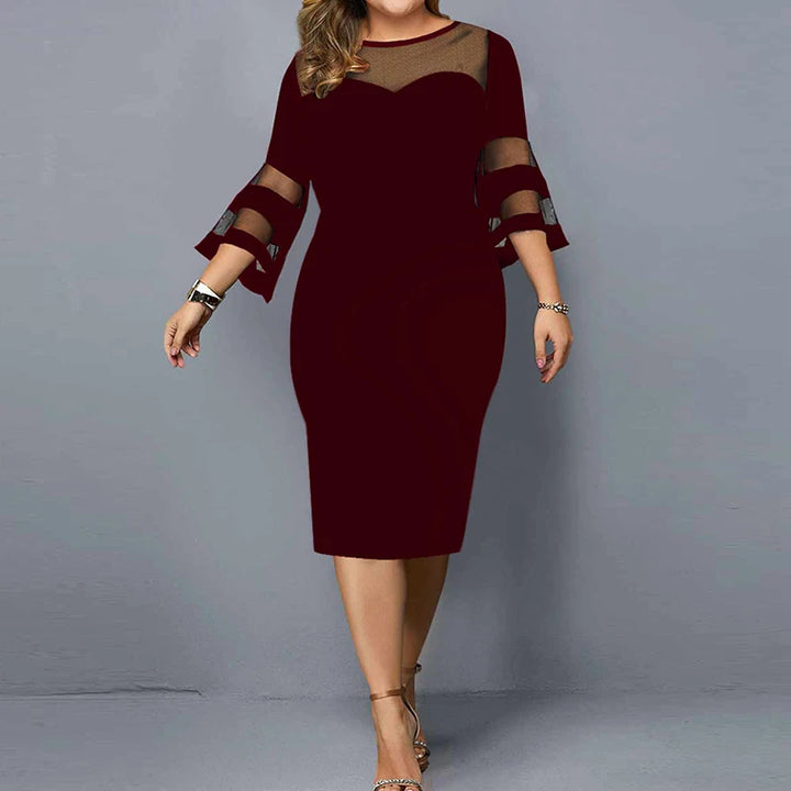 Plus Size Sexy Mesh Bodycon Dress - Divawearfashion