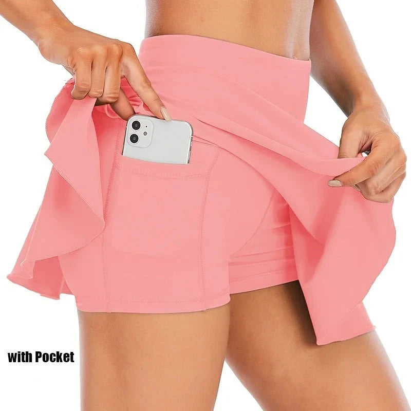 Golf Pleated High Waist Skort - Divawearfashion