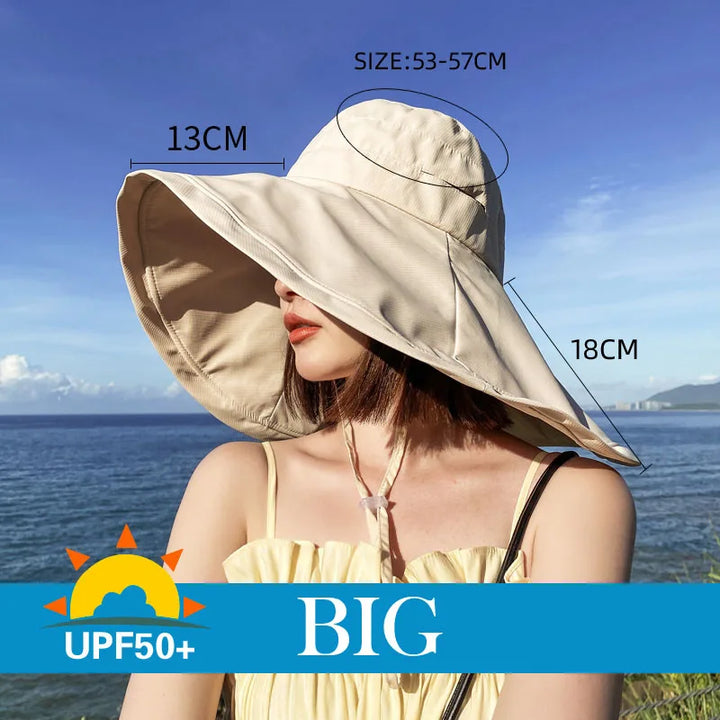 Wide Brim UPF 50+ Sun Hat Anti-UV - Divawearfashion