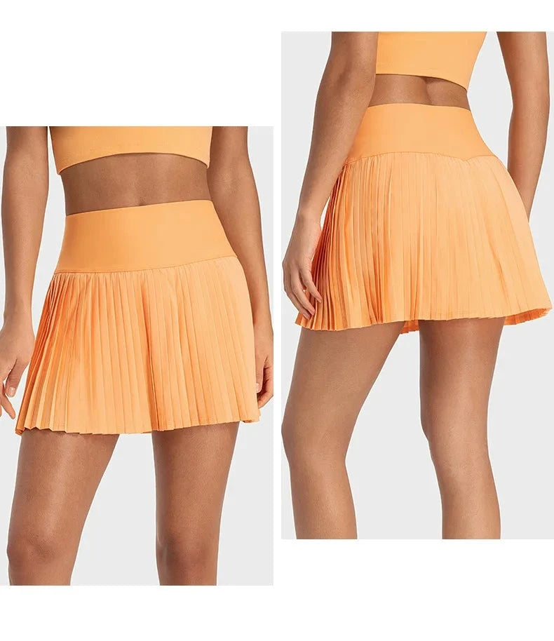 Tennis High Waist Tights Skort - Divawearfashion