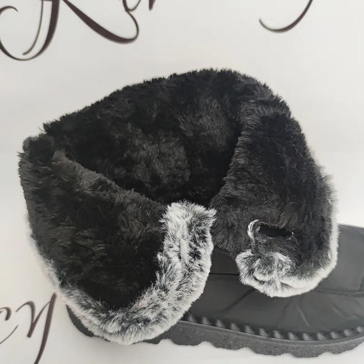 Waterproof Faux Fur Snow Boots - Divawearfashion